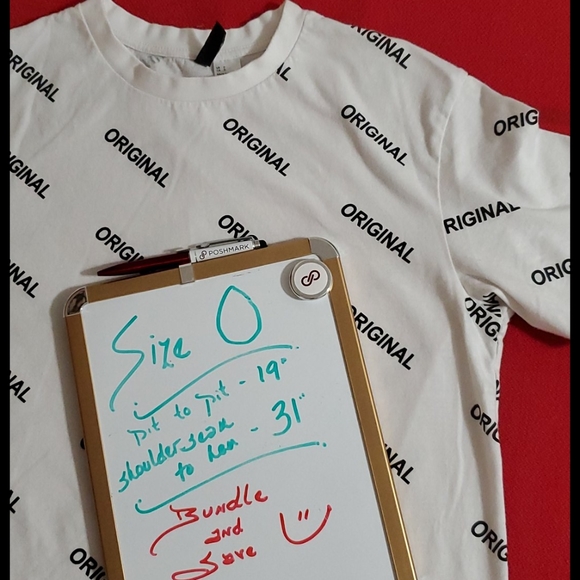 DIVIDED H & M 'Original' graphic tee white short sleeve top sz.sm/med Limited - Picture 6 of 6